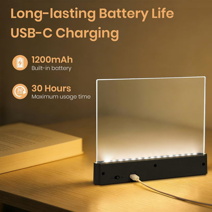 Book Light, Rechargeable Clear LED Flat Reading Light for Reading in Bed at Night with 3 Colors & Timer, Dimmable Full Page Panel Plate Lamp, Bookish Gifts for Readers Kids Women Men (Black)